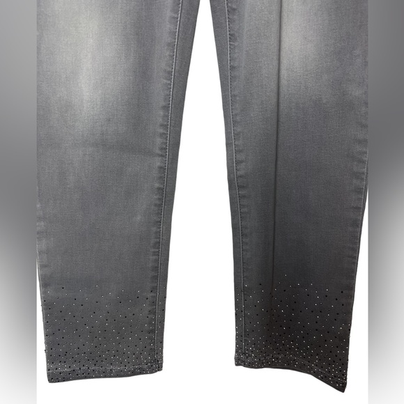 #30 Wit & Wisdom Lux Touch High Rise Gray Rhinestones Ab Solution’s Jeans - Picture 3 of 10